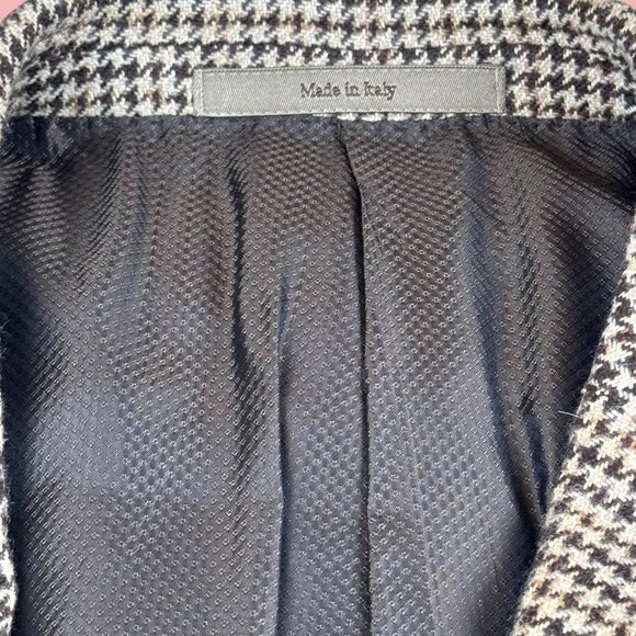 Ermenegildo Zegna Silk Cashmere Houndstooth Blazer 50L Made in Italy - Picture 9 of 11